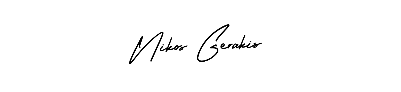 How to make Nikos Gerakis name signature. Use AmerikaSignatureDemo-Regular style for creating short signs online. This is the latest handwritten sign. Nikos Gerakis signature style 3 images and pictures png