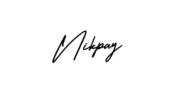 Also You can easily find your signature by using the search form. We will create Nikpay name handwritten signature images for you free of cost using AmerikaSignatureDemo-Regular sign style. Nikpay signature style 3 images and pictures png