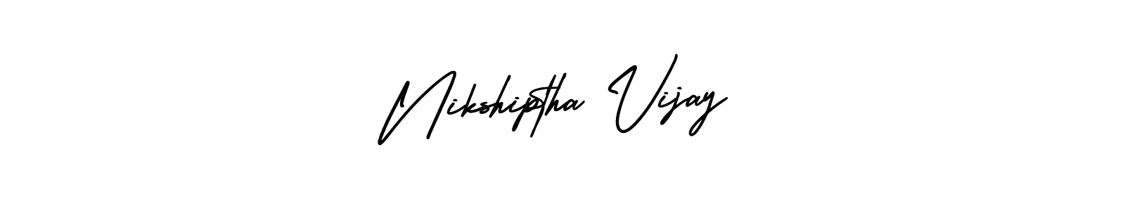Make a short Nikshiptha Vijay signature style. Manage your documents anywhere anytime using AmerikaSignatureDemo-Regular. Create and add eSignatures, submit forms, share and send files easily. Nikshiptha Vijay signature style 3 images and pictures png