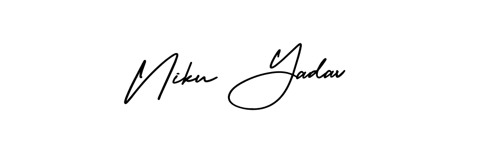 Use a signature maker to create a handwritten signature online. With this signature software, you can design (AmerikaSignatureDemo-Regular) your own signature for name Niku Yadav. Niku Yadav signature style 3 images and pictures png