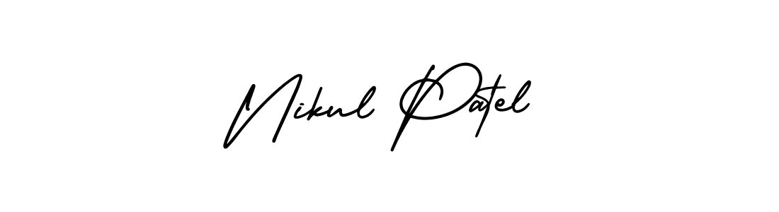 Similarly AmerikaSignatureDemo-Regular is the best handwritten signature design. Signature creator online .You can use it as an online autograph creator for name Nikul Patel. Nikul Patel signature style 3 images and pictures png