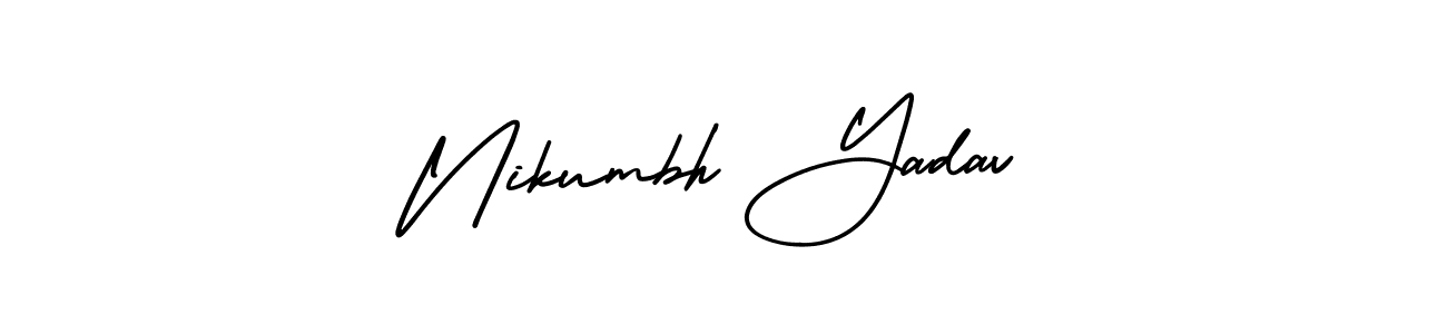 How to make Nikumbh Yadav signature? AmerikaSignatureDemo-Regular is a professional autograph style. Create handwritten signature for Nikumbh Yadav name. Nikumbh Yadav signature style 3 images and pictures png