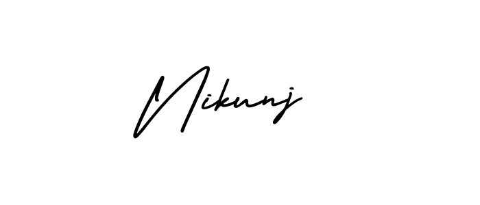 How to make Nikunj  name signature. Use AmerikaSignatureDemo-Regular style for creating short signs online. This is the latest handwritten sign. Nikunj  signature style 3 images and pictures png