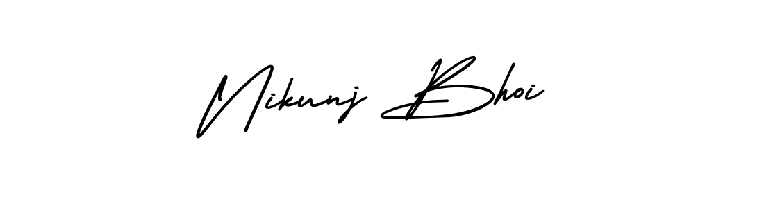 This is the best signature style for the Nikunj Bhoi name. Also you like these signature font (AmerikaSignatureDemo-Regular). Mix name signature. Nikunj Bhoi signature style 3 images and pictures png