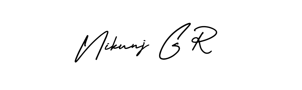 It looks lik you need a new signature style for name Nikunj G R. Design unique handwritten (AmerikaSignatureDemo-Regular) signature with our free signature maker in just a few clicks. Nikunj G R signature style 3 images and pictures png