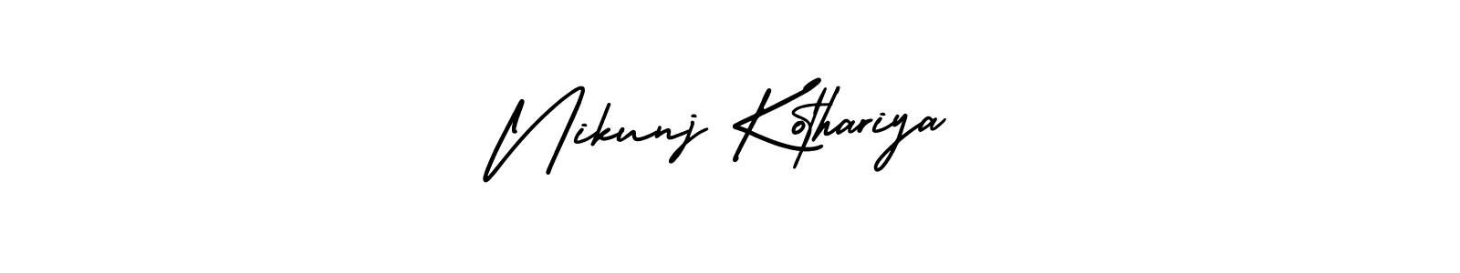 Similarly AmerikaSignatureDemo-Regular is the best handwritten signature design. Signature creator online .You can use it as an online autograph creator for name Nikunj Kothariya. Nikunj Kothariya signature style 3 images and pictures png