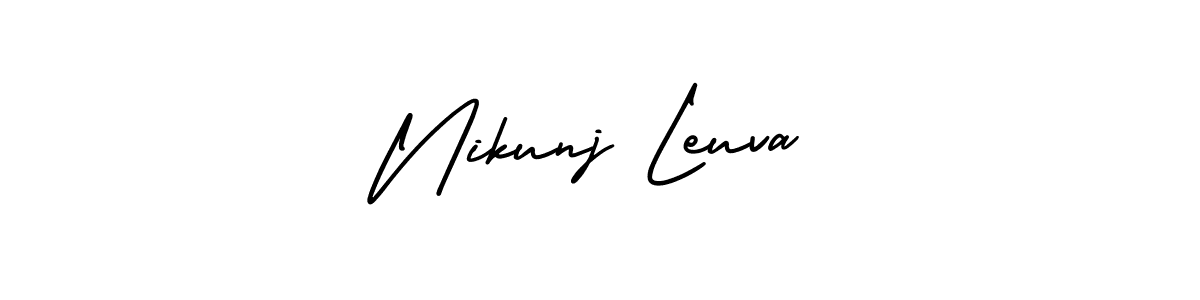 How to Draw Nikunj Leuva signature style? AmerikaSignatureDemo-Regular is a latest design signature styles for name Nikunj Leuva. Nikunj Leuva signature style 3 images and pictures png