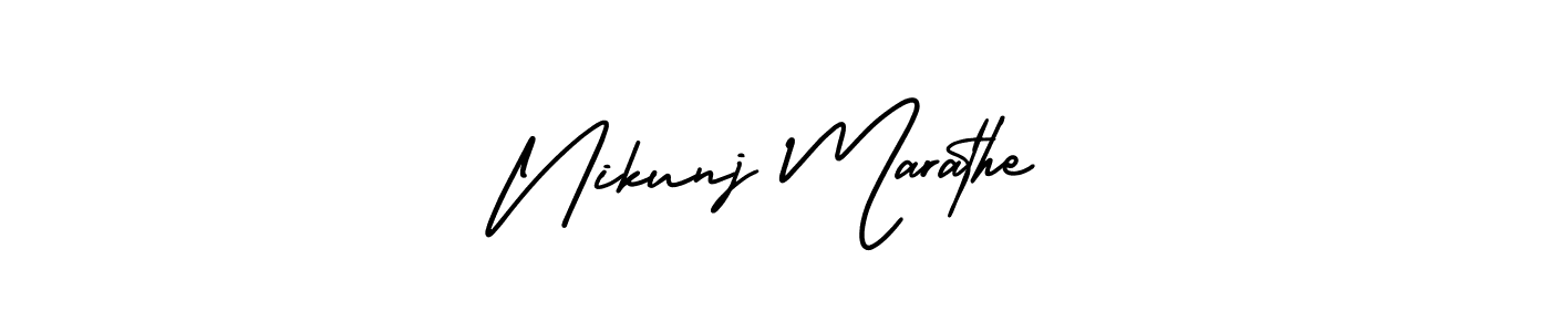 How to make Nikunj Marathe name signature. Use AmerikaSignatureDemo-Regular style for creating short signs online. This is the latest handwritten sign. Nikunj Marathe signature style 3 images and pictures png