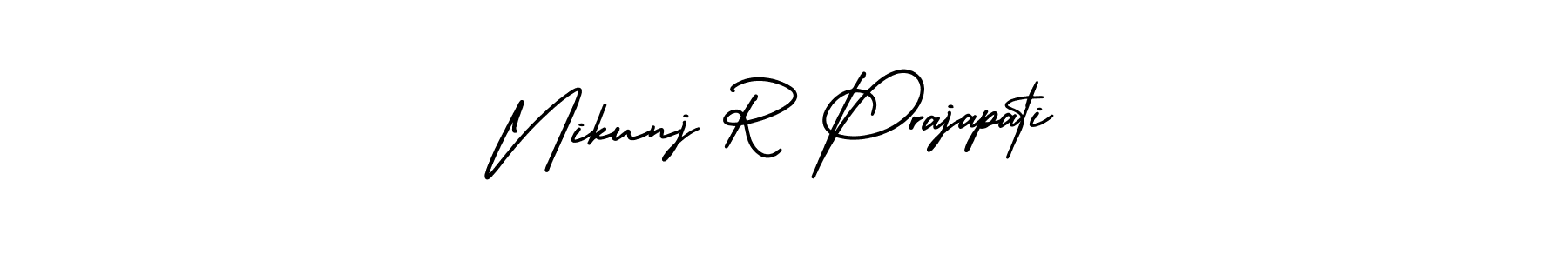 Make a beautiful signature design for name Nikunj R Prajapati. With this signature (AmerikaSignatureDemo-Regular) style, you can create a handwritten signature for free. Nikunj R Prajapati signature style 3 images and pictures png