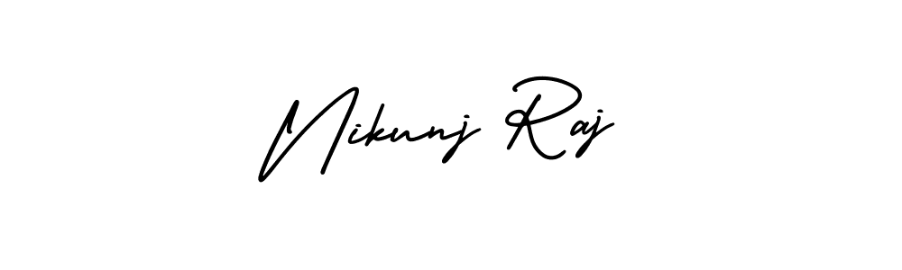 Nikunj Raj stylish signature style. Best Handwritten Sign (AmerikaSignatureDemo-Regular) for my name. Handwritten Signature Collection Ideas for my name Nikunj Raj. Nikunj Raj signature style 3 images and pictures png