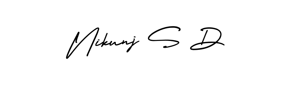 Create a beautiful signature design for name Nikunj S D. With this signature (AmerikaSignatureDemo-Regular) fonts, you can make a handwritten signature for free. Nikunj S D signature style 3 images and pictures png