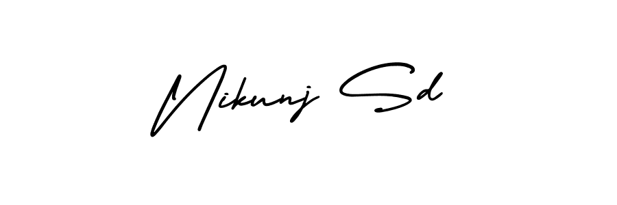 Design your own signature with our free online signature maker. With this signature software, you can create a handwritten (AmerikaSignatureDemo-Regular) signature for name Nikunj Sd. Nikunj Sd signature style 3 images and pictures png