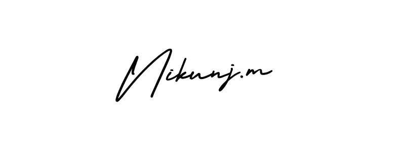 Also we have Nikunj.m name is the best signature style. Create professional handwritten signature collection using AmerikaSignatureDemo-Regular autograph style. Nikunj.m signature style 3 images and pictures png