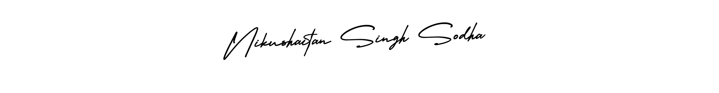 It looks lik you need a new signature style for name Nikushaitan Singh Sodha. Design unique handwritten (AmerikaSignatureDemo-Regular) signature with our free signature maker in just a few clicks. Nikushaitan Singh Sodha signature style 3 images and pictures png
