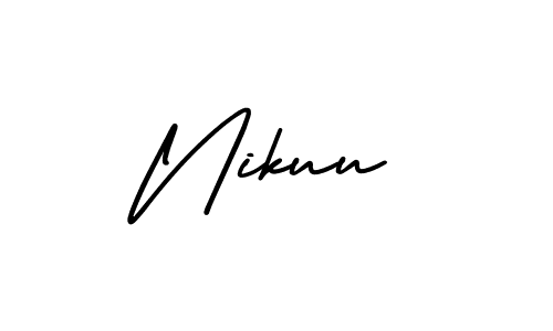 You should practise on your own different ways (AmerikaSignatureDemo-Regular) to write your name (Nikuu) in signature. don't let someone else do it for you. Nikuu signature style 3 images and pictures png