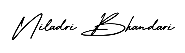 The AmerikaSignatureDemo-Regular lettering style adds unique flourish to name Niladri Bhandari. Stand out with a custom digital autograph made in seconds. Niladri Bhandari signature style 3 images and pictures png