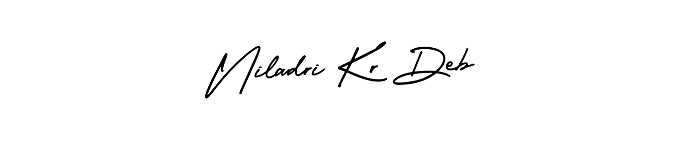 AmerikaSignatureDemo-Regular is a professional signature style that is perfect for those who want to add a touch of class to their signature. It is also a great choice for those who want to make their signature more unique. Get Niladri Kr Deb name to fancy signature for free. Niladri Kr Deb signature style 3 images and pictures png