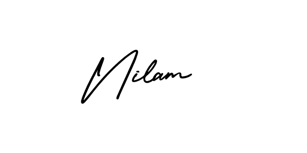 AmerikaSignatureDemo-Regular is a professional signature style that is perfect for those who want to add a touch of class to their signature. It is also a great choice for those who want to make their signature more unique. Get Nilam  name to fancy signature for free. Nilam  signature style 3 images and pictures png