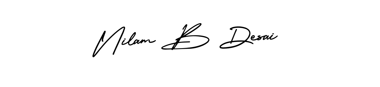 Nilam B Desai stylish signature style. Best Handwritten Sign (AmerikaSignatureDemo-Regular) for my name. Handwritten Signature Collection Ideas for my name Nilam B Desai. Nilam B Desai signature style 3 images and pictures png