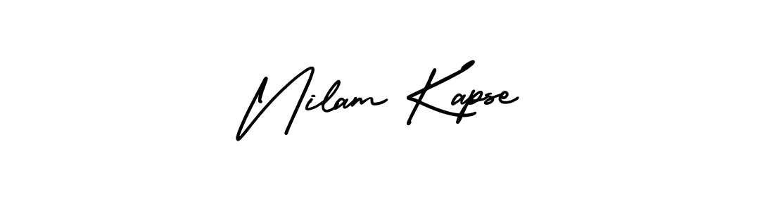 AmerikaSignatureDemo-Regular is a professional signature style that is perfect for those who want to add a touch of class to their signature. It is also a great choice for those who want to make their signature more unique. Get Nilam Kapse name to fancy signature for free. Nilam Kapse signature style 3 images and pictures png