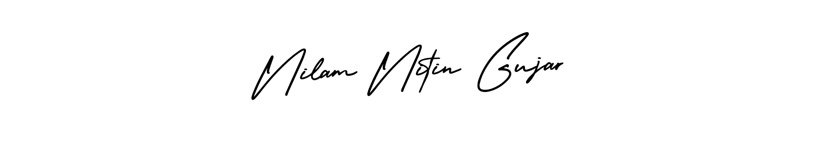 Create a beautiful signature design for name Nilam Nitin Gujar. With this signature (AmerikaSignatureDemo-Regular) fonts, you can make a handwritten signature for free. Nilam Nitin Gujar signature style 3 images and pictures png