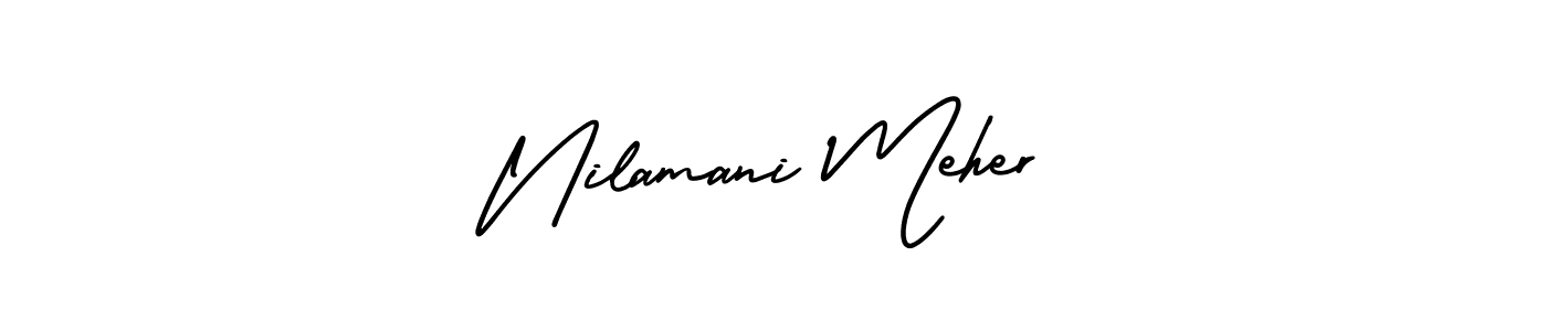 How to make Nilamani Meher signature? AmerikaSignatureDemo-Regular is a professional autograph style. Create handwritten signature for Nilamani Meher name. Nilamani Meher signature style 3 images and pictures png