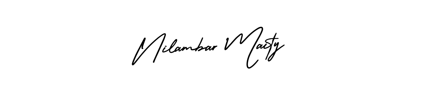 Nilambar Maity stylish signature style. Best Handwritten Sign (AmerikaSignatureDemo-Regular) for my name. Handwritten Signature Collection Ideas for my name Nilambar Maity. Nilambar Maity signature style 3 images and pictures png