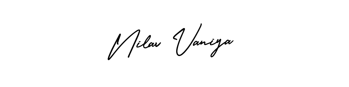 Make a beautiful signature design for name Nilav Vaniya. With this signature (AmerikaSignatureDemo-Regular) style, you can create a handwritten signature for free. Nilav Vaniya signature style 3 images and pictures png