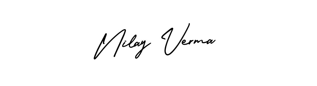 How to make Nilay Verma signature? AmerikaSignatureDemo-Regular is a professional autograph style. Create handwritten signature for Nilay Verma name. Nilay Verma signature style 3 images and pictures png