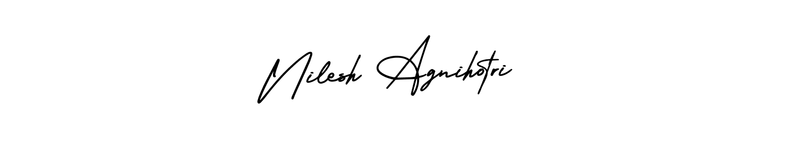 Similarly AmerikaSignatureDemo-Regular is the best handwritten signature design. Signature creator online .You can use it as an online autograph creator for name Nilesh Agnihotri. Nilesh Agnihotri signature style 3 images and pictures png