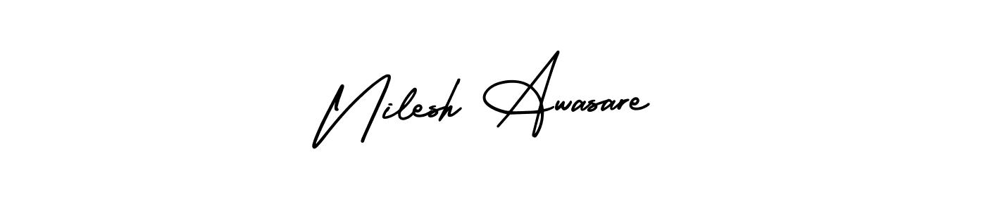 How to make Nilesh Awasare signature? AmerikaSignatureDemo-Regular is a professional autograph style. Create handwritten signature for Nilesh Awasare name. Nilesh Awasare signature style 3 images and pictures png