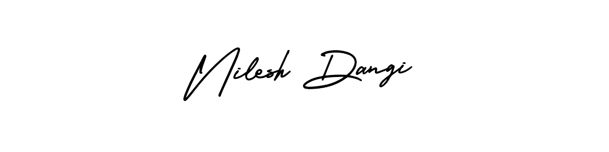 Similarly AmerikaSignatureDemo-Regular is the best handwritten signature design. Signature creator online .You can use it as an online autograph creator for name Nilesh Dangi. Nilesh Dangi signature style 3 images and pictures png