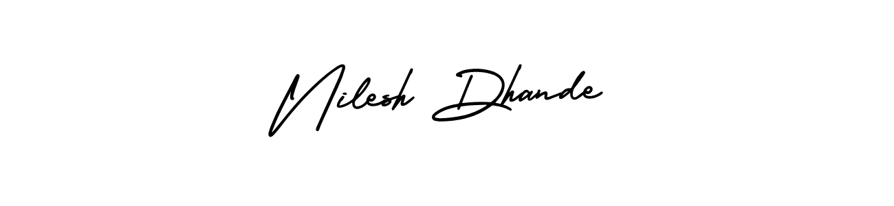 Design your own signature with our free online signature maker. With this signature software, you can create a handwritten (AmerikaSignatureDemo-Regular) signature for name Nilesh Dhande. Nilesh Dhande signature style 3 images and pictures png
