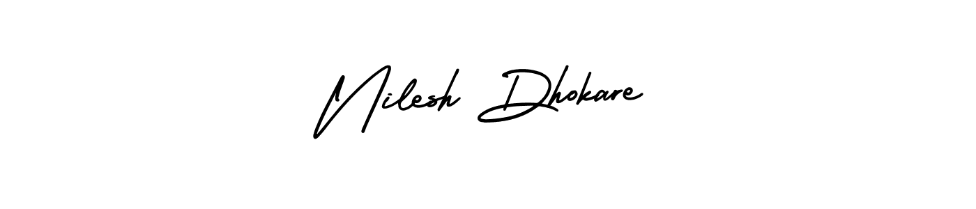 Design your own signature with our free online signature maker. With this signature software, you can create a handwritten (AmerikaSignatureDemo-Regular) signature for name Nilesh Dhokare. Nilesh Dhokare signature style 3 images and pictures png