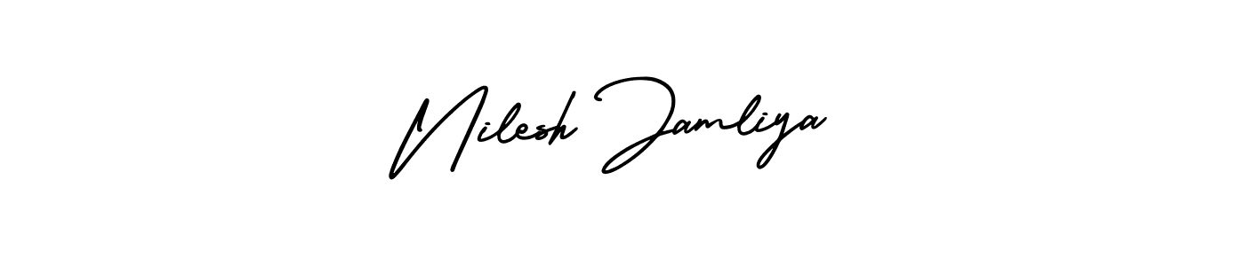 Also You can easily find your signature by using the search form. We will create Nilesh Jamliya name handwritten signature images for you free of cost using AmerikaSignatureDemo-Regular sign style. Nilesh Jamliya signature style 3 images and pictures png