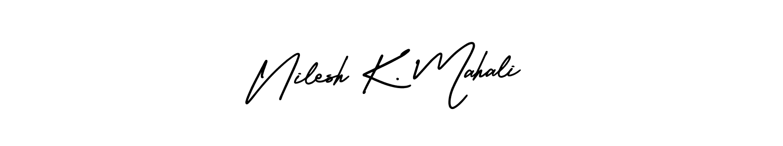 Use a signature maker to create a handwritten signature online. With this signature software, you can design (AmerikaSignatureDemo-Regular) your own signature for name Nilesh K. Mahali. Nilesh K. Mahali signature style 3 images and pictures png