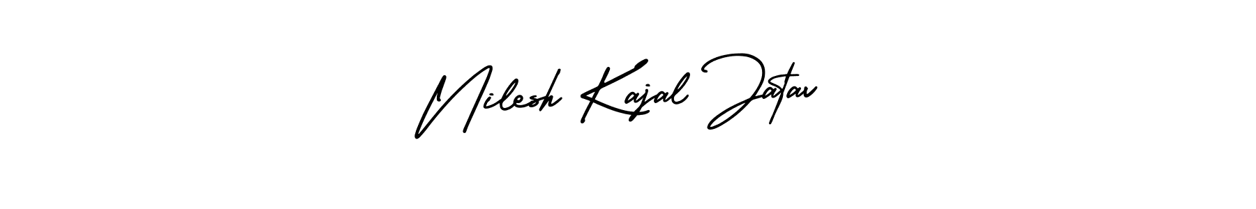 Nilesh Kajal Jatav stylish signature style. Best Handwritten Sign (AmerikaSignatureDemo-Regular) for my name. Handwritten Signature Collection Ideas for my name Nilesh Kajal Jatav. Nilesh Kajal Jatav signature style 3 images and pictures png