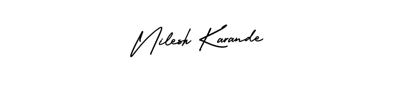 Make a beautiful signature design for name Nilesh Karande. With this signature (AmerikaSignatureDemo-Regular) style, you can create a handwritten signature for free. Nilesh Karande signature style 3 images and pictures png