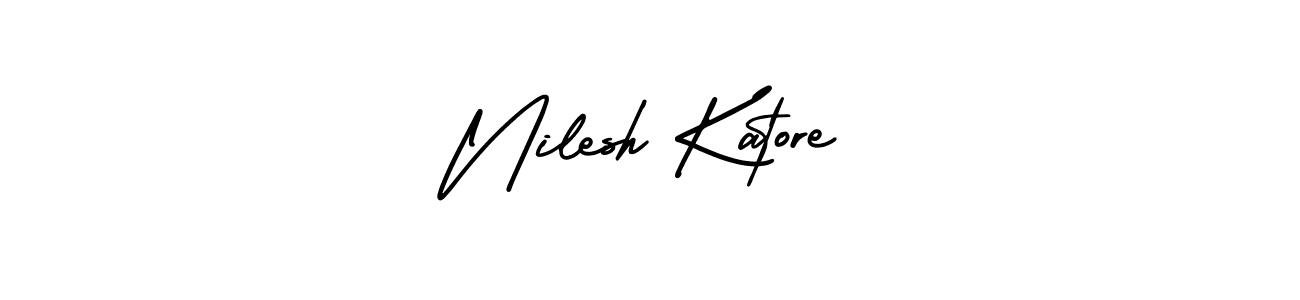 How to make Nilesh Katore name signature. Use AmerikaSignatureDemo-Regular style for creating short signs online. This is the latest handwritten sign. Nilesh Katore signature style 3 images and pictures png