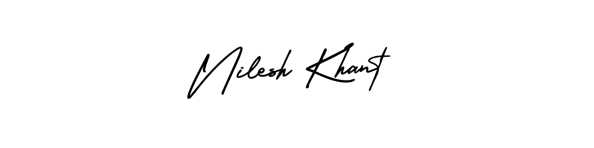 Use a signature maker to create a handwritten signature online. With this signature software, you can design (AmerikaSignatureDemo-Regular) your own signature for name Nilesh Khant. Nilesh Khant signature style 3 images and pictures png