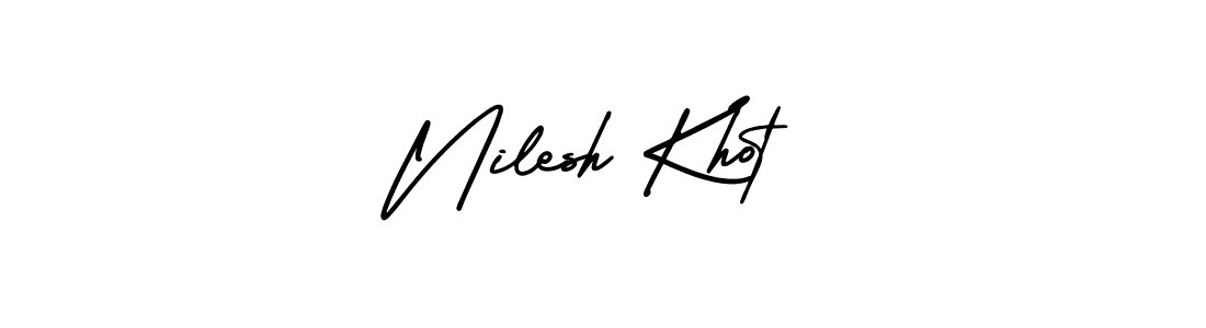 Also You can easily find your signature by using the search form. We will create Nilesh Khot name handwritten signature images for you free of cost using AmerikaSignatureDemo-Regular sign style. Nilesh Khot signature style 3 images and pictures png