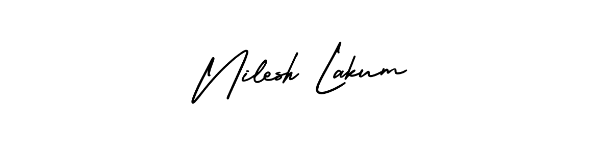 Make a short Nilesh Lakum signature style. Manage your documents anywhere anytime using AmerikaSignatureDemo-Regular. Create and add eSignatures, submit forms, share and send files easily. Nilesh Lakum signature style 3 images and pictures png