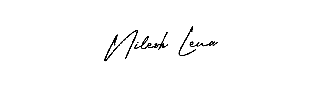 Use a signature maker to create a handwritten signature online. With this signature software, you can design (AmerikaSignatureDemo-Regular) your own signature for name Nilesh Leua. Nilesh Leua signature style 3 images and pictures png