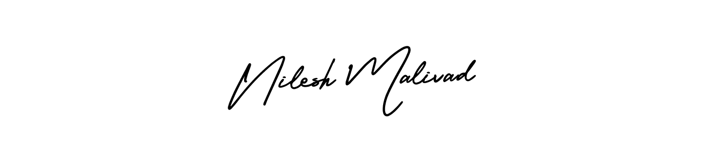 Create a beautiful signature design for name Nilesh Malivad. With this signature (AmerikaSignatureDemo-Regular) fonts, you can make a handwritten signature for free. Nilesh Malivad signature style 3 images and pictures png