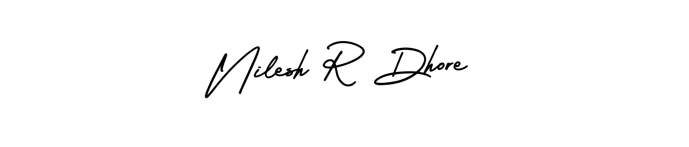 Nilesh R Dhore stylish signature style. Best Handwritten Sign (AmerikaSignatureDemo-Regular) for my name. Handwritten Signature Collection Ideas for my name Nilesh R Dhore. Nilesh R Dhore signature style 3 images and pictures png