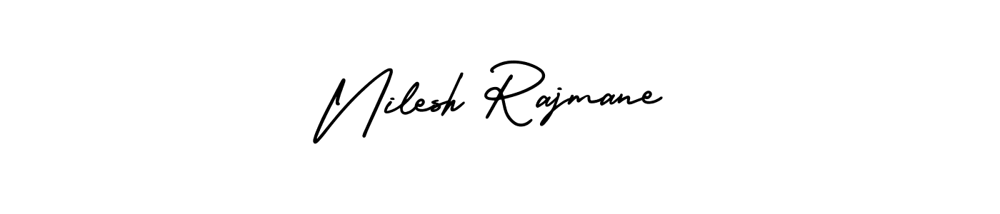 The best way (AmerikaSignatureDemo-Regular) to make a short signature is to pick only two or three words in your name. The name Nilesh Rajmane include a total of six letters. For converting this name. Nilesh Rajmane signature style 3 images and pictures png