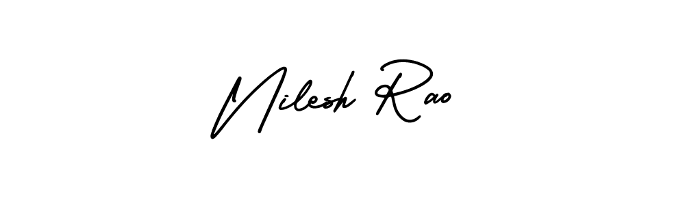 AmerikaSignatureDemo-Regular is a professional signature style that is perfect for those who want to add a touch of class to their signature. It is also a great choice for those who want to make their signature more unique. Get Nilesh Rao name to fancy signature for free. Nilesh Rao signature style 3 images and pictures png