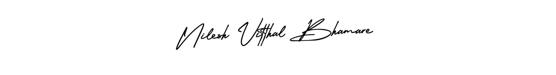 How to Draw Nilesh Vitthal Bhamare signature style? AmerikaSignatureDemo-Regular is a latest design signature styles for name Nilesh Vitthal Bhamare. Nilesh Vitthal Bhamare signature style 3 images and pictures png