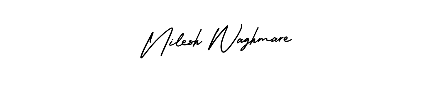 Design your own signature with our free online signature maker. With this signature software, you can create a handwritten (AmerikaSignatureDemo-Regular) signature for name Nilesh Waghmare. Nilesh Waghmare signature style 3 images and pictures png