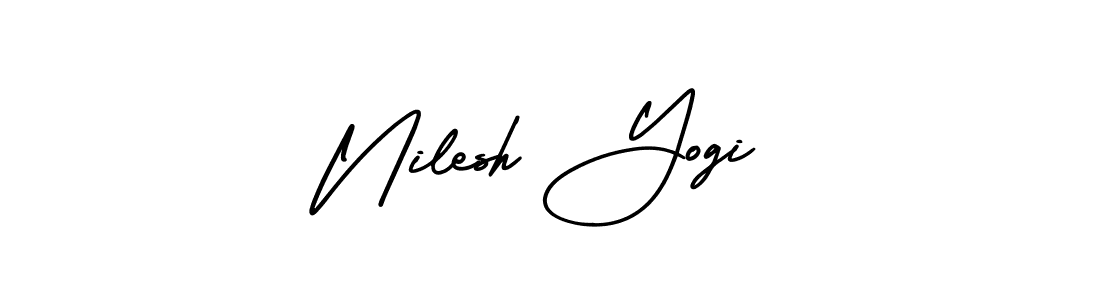 AmerikaSignatureDemo-Regular is a professional signature style that is perfect for those who want to add a touch of class to their signature. It is also a great choice for those who want to make their signature more unique. Get Nilesh Yogi name to fancy signature for free. Nilesh Yogi signature style 3 images and pictures png